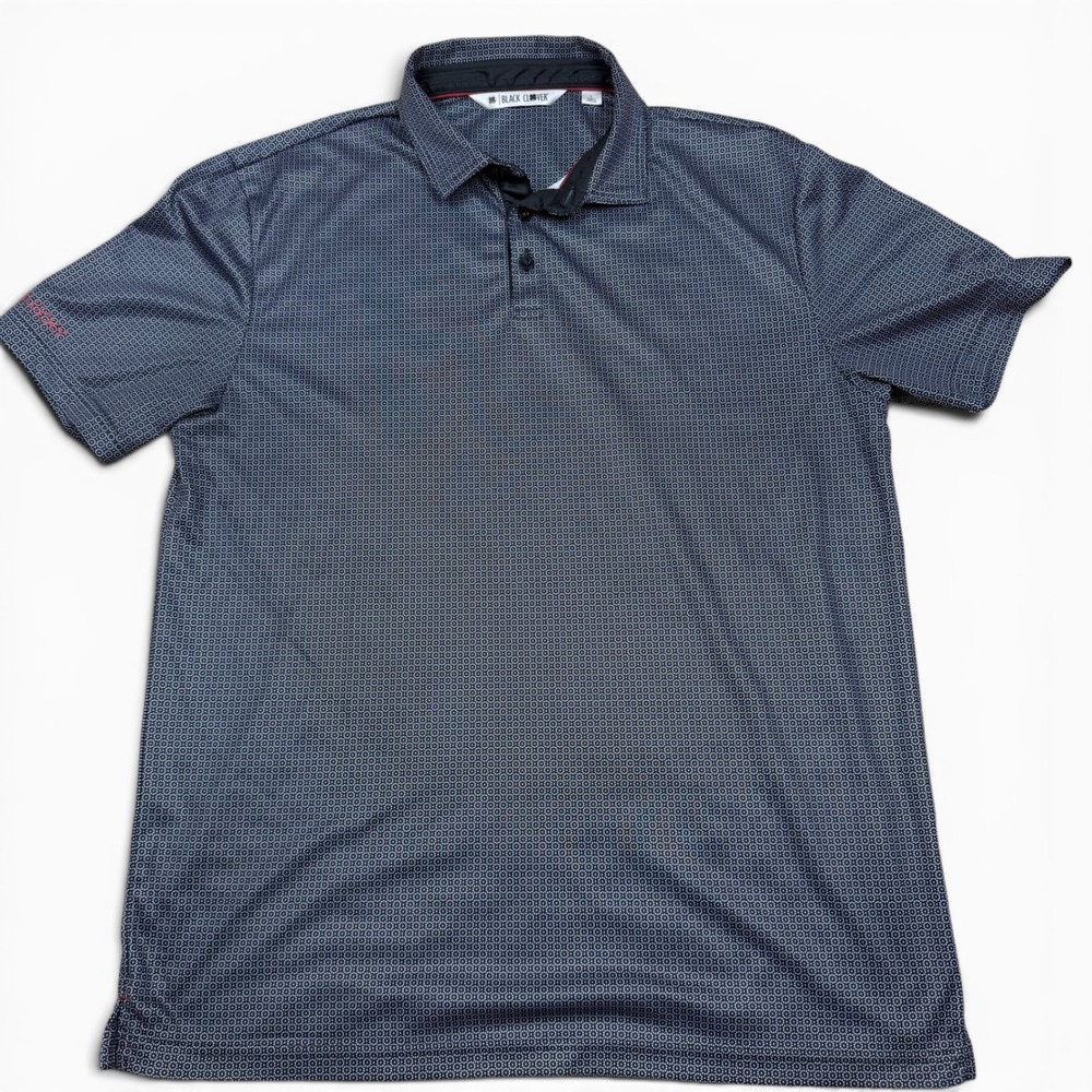 Black Clover Live Lucky 2 lot Mens Large Black White Geometric Golf Polo Shirt L - Picture 10 of 15